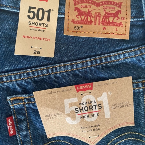 Levi 501 high waist shorts with raw hem - Picture 3 of 5